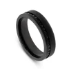 Black Titanium Black Cubic Zirconia Line Mens Ring