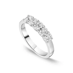Born 18ct White Gold 5 Stone 1ct Lab Grown Diamond Ring