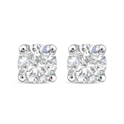 Born 9ct White Gold Lab Grown 1ct Diamond Brilliant Stud Earrings
