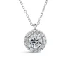 Born 9ct White Gold Lab Grown 0.52ct Halo Diamond Pendant