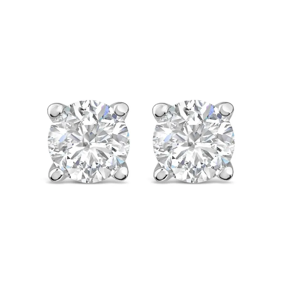Born 9ct White Gold Lab Grown 0.80ct Diamond Brilliant Stud Earrings