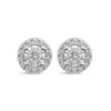 Born 9ct White Gold Lab Grown 1.06ct Diamond Halo Stud Earrings