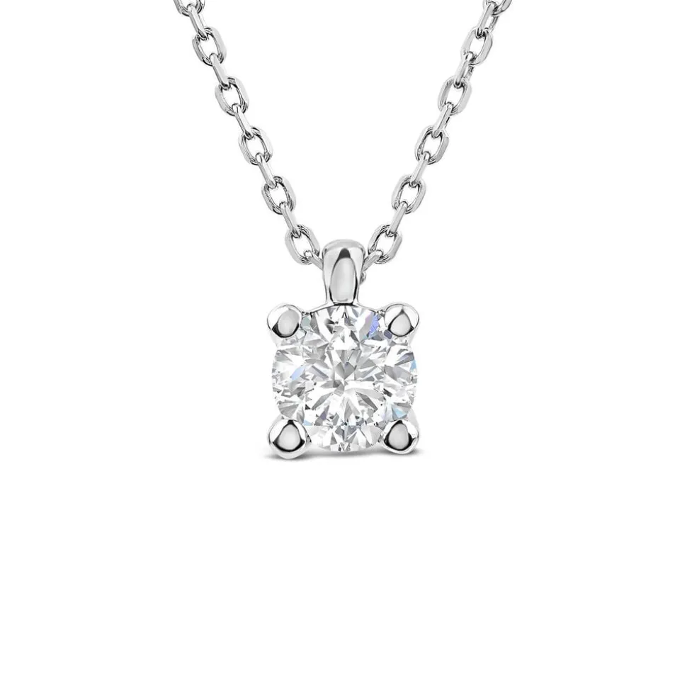 Born 9ct White Gold Lab Grown 0.30ct Diamond Round Brilliant Pendant
