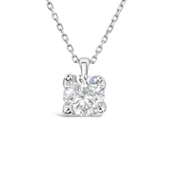 Born 9ct White Gold Lab Grown 0.70ct Diamond Round Brilliant Pendant