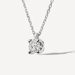 Born 9ct White Gold Lab Grown 0.30ct Diamond Round Brilliant Pendant