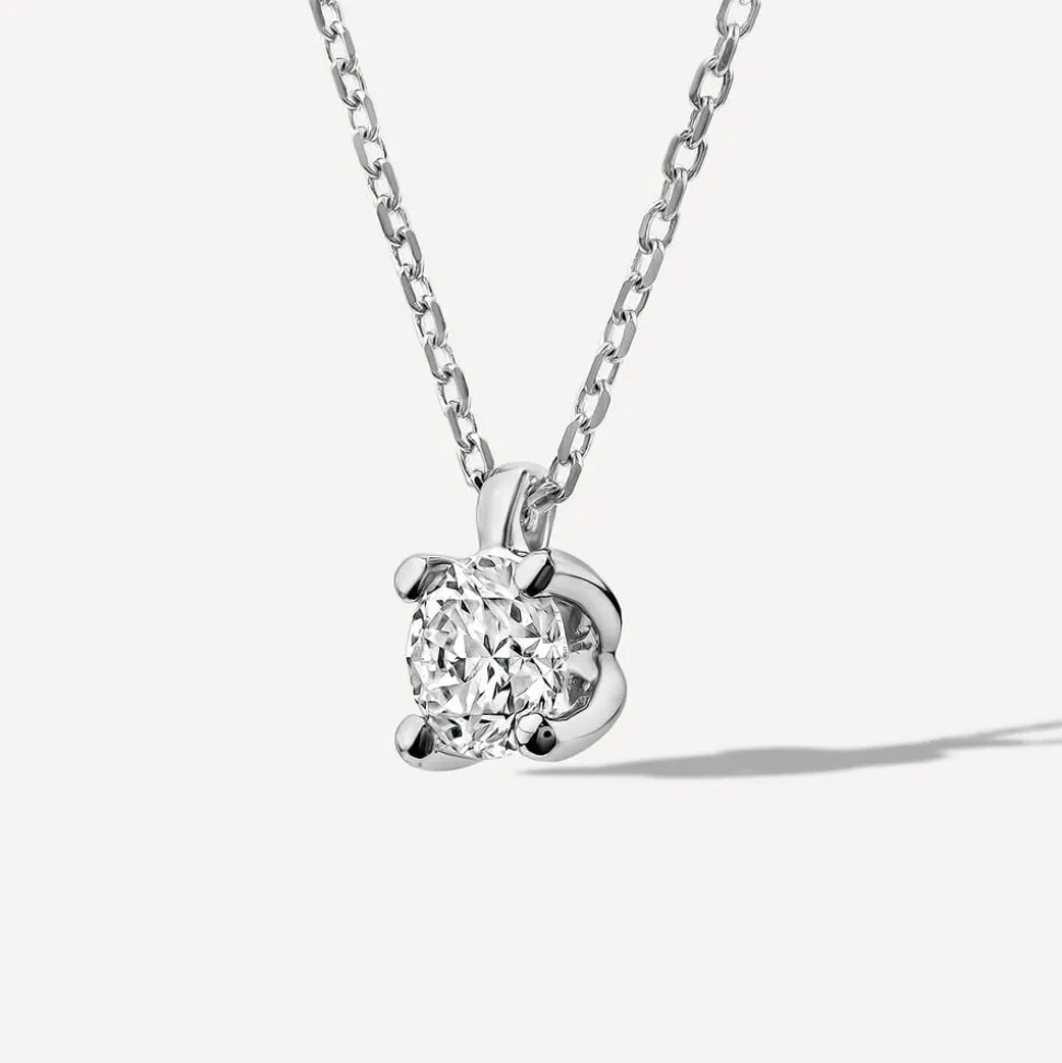 Born 9ct White Gold Lab Grown 0.30ct Diamond Round Brilliant Pendant