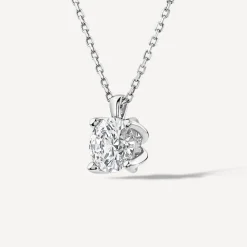 Born 9ct White Gold Lab Grown 0.70ct Diamond Round Brilliant Pendant