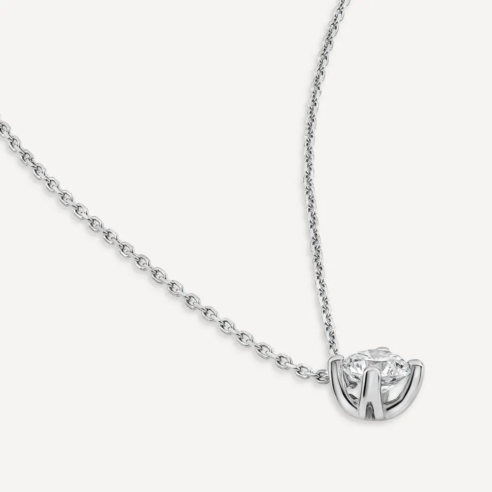 Born 9ct White Gold Lab Grown 0.30ct Diamond Round Brilliant Pendant