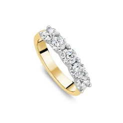 Born 18ct Yellow Gold 5 Stone 1ct Lab Grown Diamond Eternity Ring
