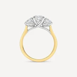 Born 18ct Yellow Gold 2ct 3 Stone Round Brilliant Diamond Ring