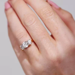 Born 18ct Yellow Gold 2ct 3 Stone Round Brilliant Diamond Ring