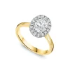 Born 18ct Yellow Gold 1.20ct Lab Grown Oval Halo Diamond Ring