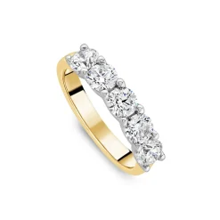 Born 18ct Yellow Gold 1.50ct Lab Grown 5 Stone Half Eternity Diamond Ring