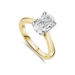 Born 18ct Yellow Gold 2.00ct Lab Grown Oval Solitaire Diamond Ring