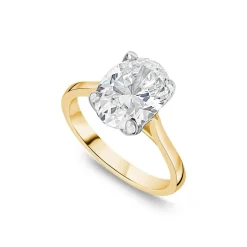 Born 18ct Yellow Gold 3.00ct Lab Grown Oval Solitaire Diamond Ring
