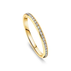 Born 18ct Yellow Gold 0.10ct Lab Grown Diamond Channel Set Half Eternity Wedding Ring