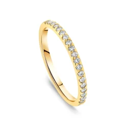 Born 18ct Yellow Gold 0.15ct Lab Grown Diamond Triangle Claw Set Half Eternity Wedding Ring