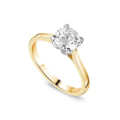 Born 18ct Yellow Gold 1.20ct Lab Grown Round Solitaire Diamond Ring