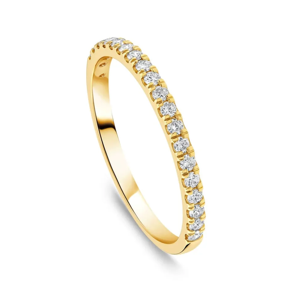 Born 18ct Yellow Gold 0.20ct Lab Grown Diamond Claw Set Half Eternity Wedding Ring