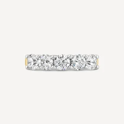 Born 18ct Yellow Gold 1.50ct Lab Grown 5 Stone Half Eternity Diamond Ring