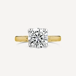 Born 18ct Yellow Gold 2.00ct Lab Grown Round Solitaire Diamond Ring