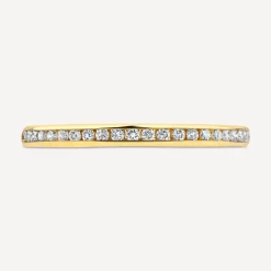 Born 18ct Yellow Gold 0.10ct Lab Grown Diamond Channel Set Half Eternity Wedding Ring