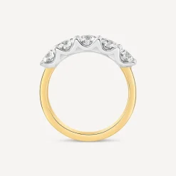 Born 18ct Yellow Gold 1.50ct Lab Grown 5 Stone Half Eternity Diamond Ring