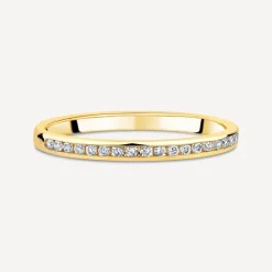 Born 18ct Yellow Gold 0.10ct Lab Grown Diamond Channel Set Half Eternity Wedding Ring