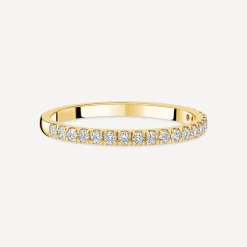 Born 18ct Yellow Gold 0.20ct Lab Grown Diamond Claw Set Half Eternity Wedding Ring