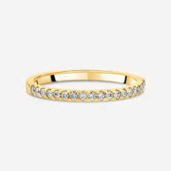 Born 18ct Yellow Gold 0.15ct Lab Grown Diamond Triangle Claw Set Half Eternity Wedding Ring