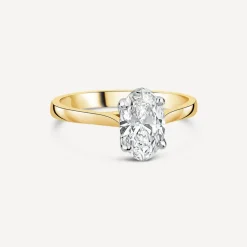 Born 18ct Yellow Gold 1ct Lab Grown Solitaire Oval Diamond Ring