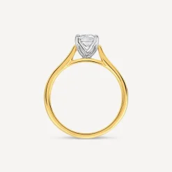 Born 18ct Yellow Gold 1ct Lab Grown Emerald Cut Diamond Ring