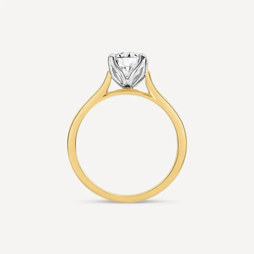 Born 18ct Yellow Gold 1.20ct Lab Grown Round Solitaire Diamond Ring