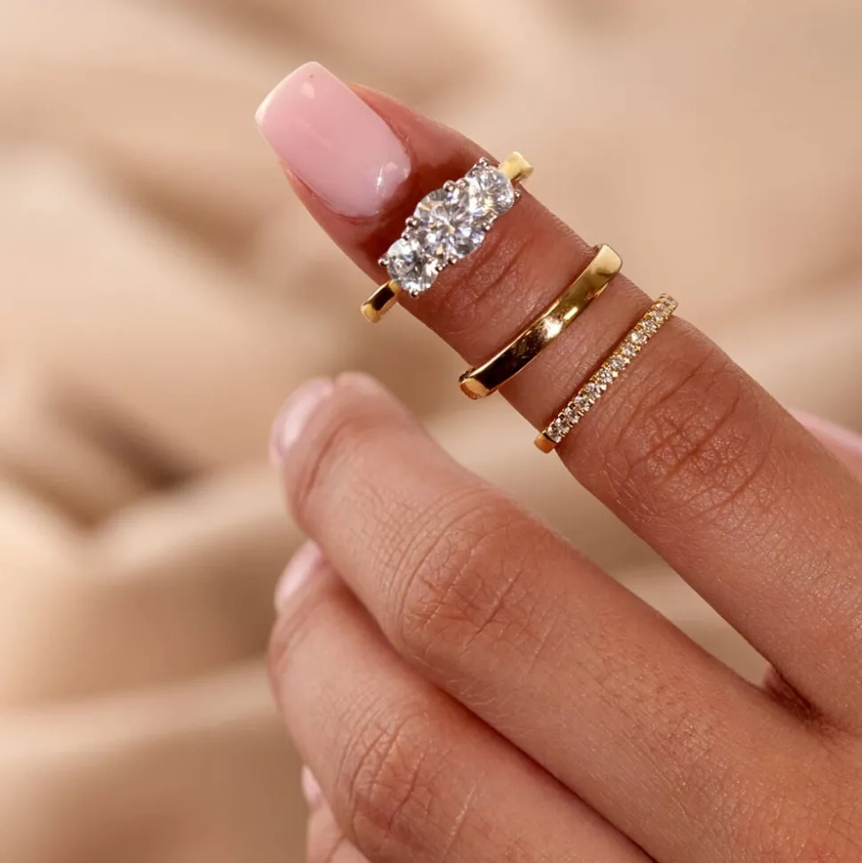 Born 18ct Yellow Gold 0.20ct Lab Grown Diamond Claw Set Half Eternity Wedding Ring