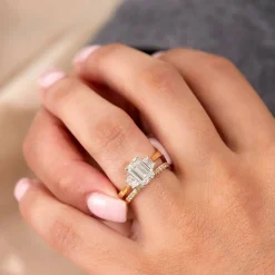 Born 18ct Yellow Gold 0.15ct Lab Grown Diamond Triangle Claw Set Half Eternity Wedding Ring