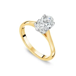 Born 18ct Yellow Gold Lab Grown 1.20ct Solitaire Oval Diamond Ring