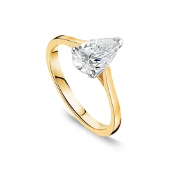 Born 18ct Yellow Gold Lab Grown 1ct Pear Diamond Ring