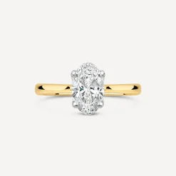 Born 18ct Yellow Gold Lab Grown 1.50ct Solitaire Oval Diamond Ring