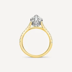 Born 18ct Yellow Gold Lab Grown 1.70ct Pear Solitaire & Diamond Sides Ring