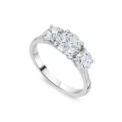 Born Platinum 2ct 3 Round Brilliant Stone Diamond Ring