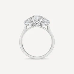 Born Platinum 2ct 3 Round Brilliant Stone Diamond Ring