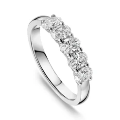 Born Platinum 0.90ct Lab Grown 5 Stone Oval Half Eternity Diamond Ring