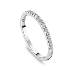 Born Platinum 0.15ct Lab Grown Diamond Triangle Claw Set Half Eternity Wedding Ring