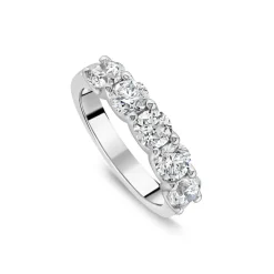 Born Platinum 2ct Lab Grown 5 Stone Half Eternity Diamond Ring