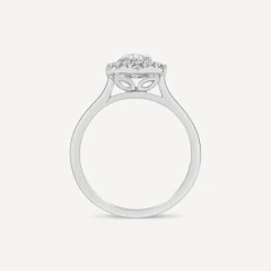 Born Platinum 1.20ct Lab Grown Oval Diamond Halo Ring