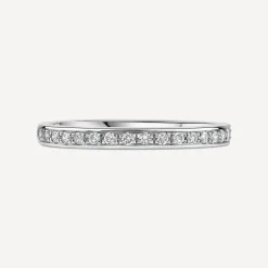 Born Platinum 0.15ct Lab Grown Diamond Pave Set Half Eternity Wedding Ring