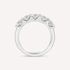 Born Platinum 2ct Lab Grown 5 Stone Half Eternity Diamond Ring