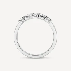 Born Platinum 0.90ct Lab Grown 5 Stone Oval Half Eternity Diamond Ring