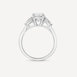 Born Platinum 2.40ct Lab Grown Oval Centre & Pear Sides Diamond Ring