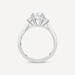 Born Platinum 1.78ct Lab Grown Oval Centre & Half Moon Shaped Sides Diamond Ring